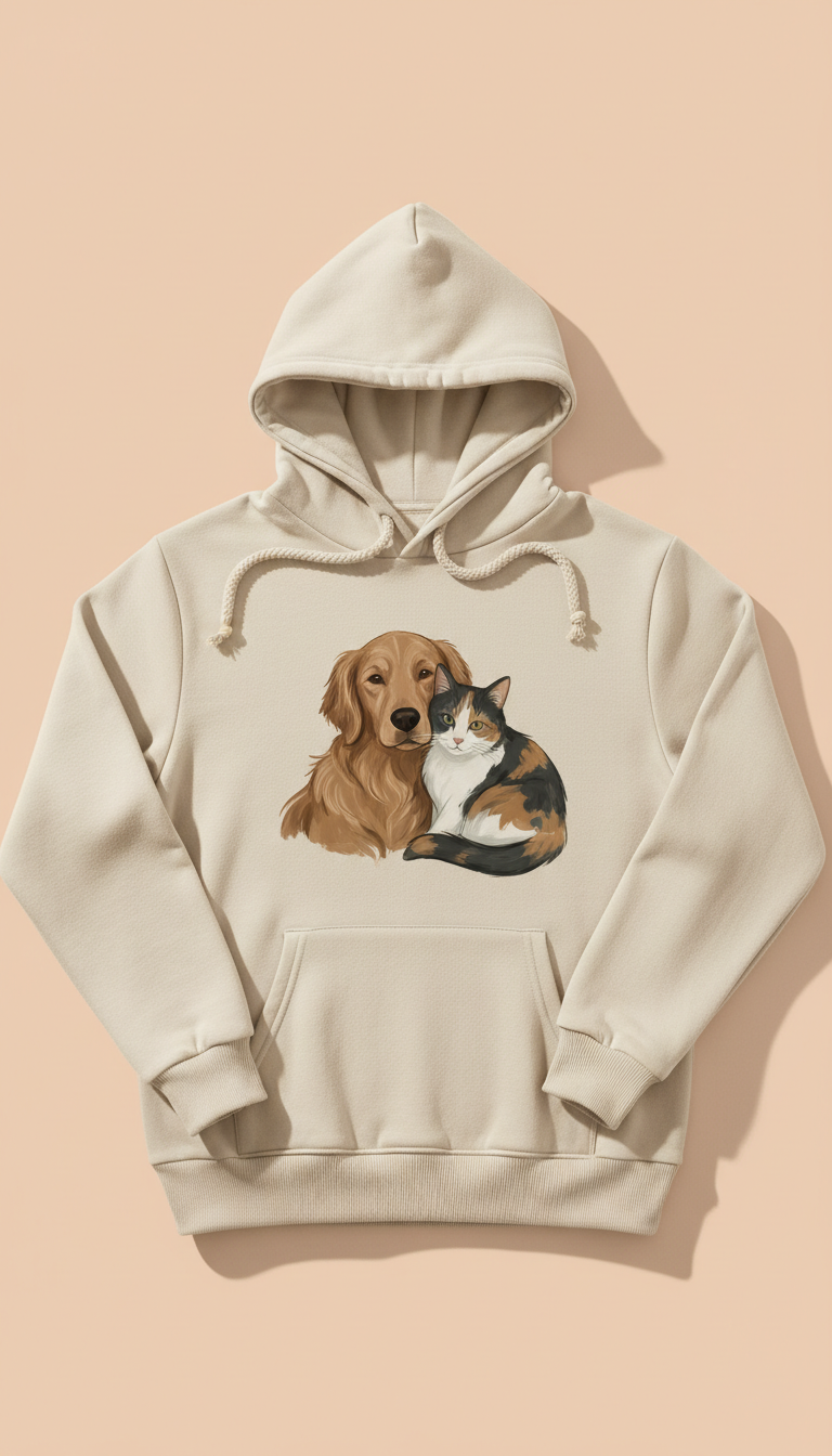 Personalized Pet Illustration Hoodie